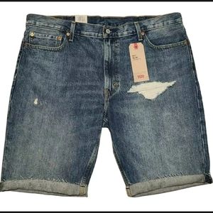 Levis 511 Slim Blue Jeans Distressed Ripped Shorts